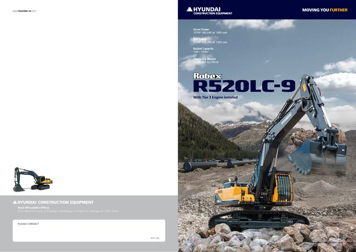 Hyundai R520LC-9 machine manual cover: Hyundai R520LC-9 Product brochure
