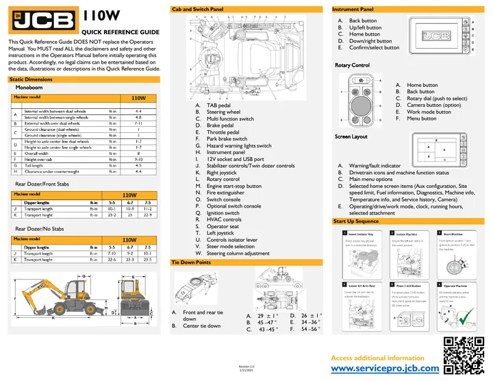 JCB 110W 设备手册外胶层