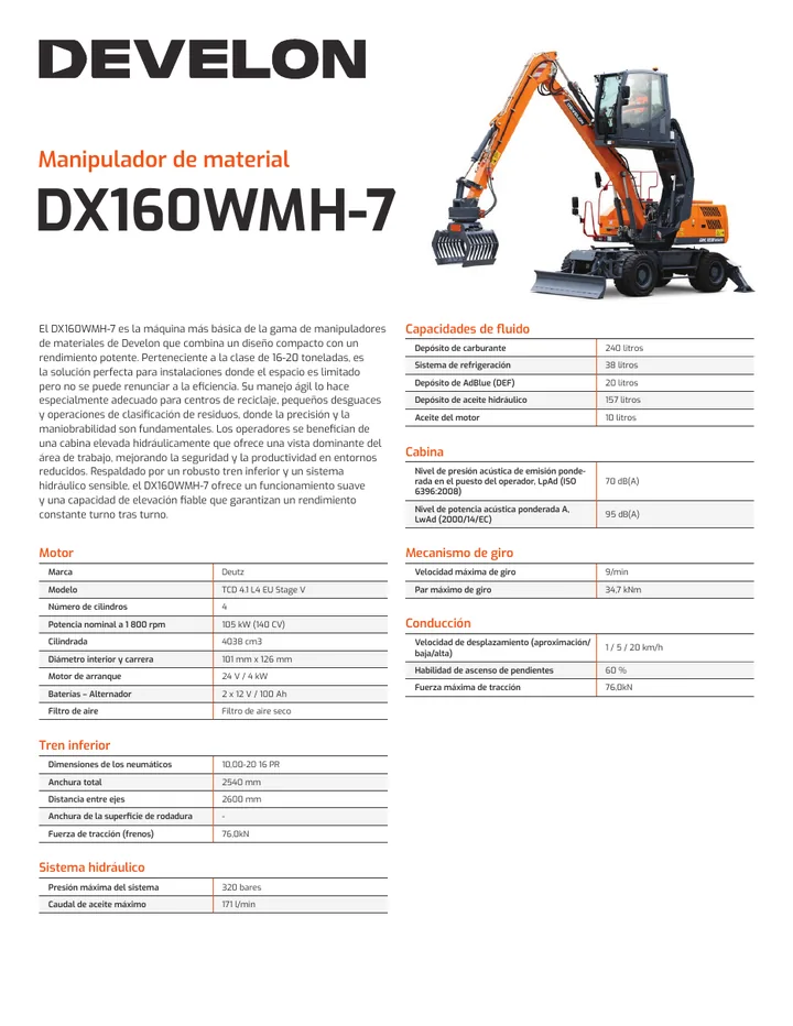 Doosan DX160WMH-7 machine manual cover