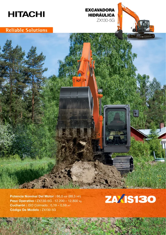 Hitachi ZX130-5G machine manual cover