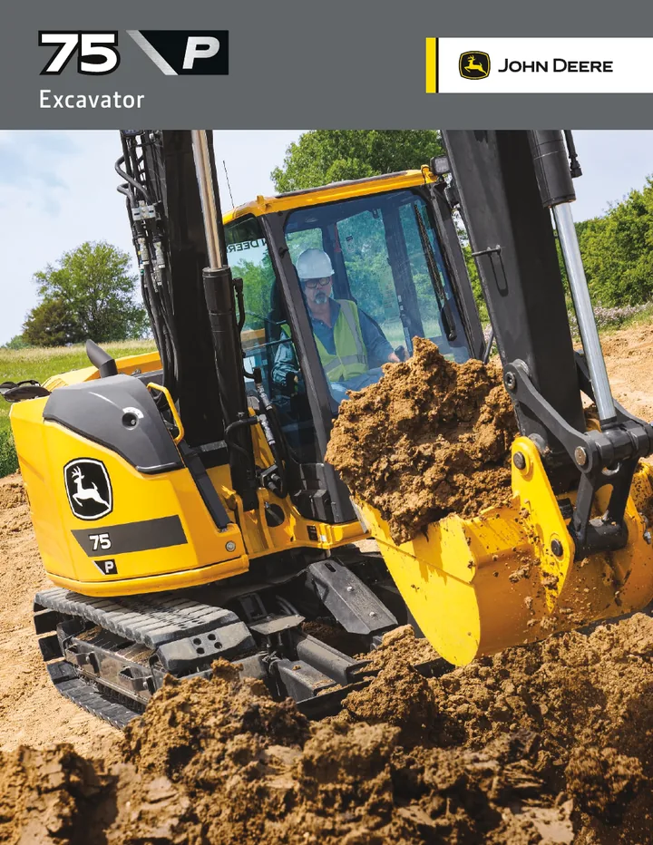 John Deere 75P machine manual cover: john-deere-75p-2f6a735215-official-brochure