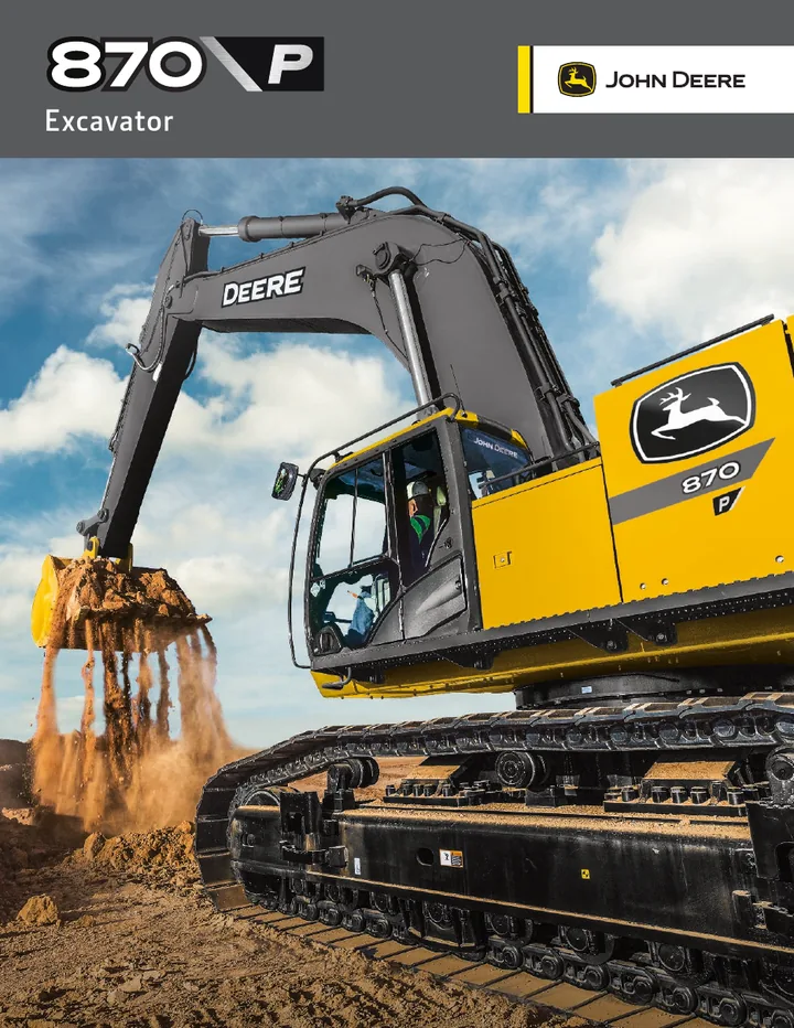 John Deere 870P machine manual cover: john-deere-870p-4c79fc562c-official-brochure