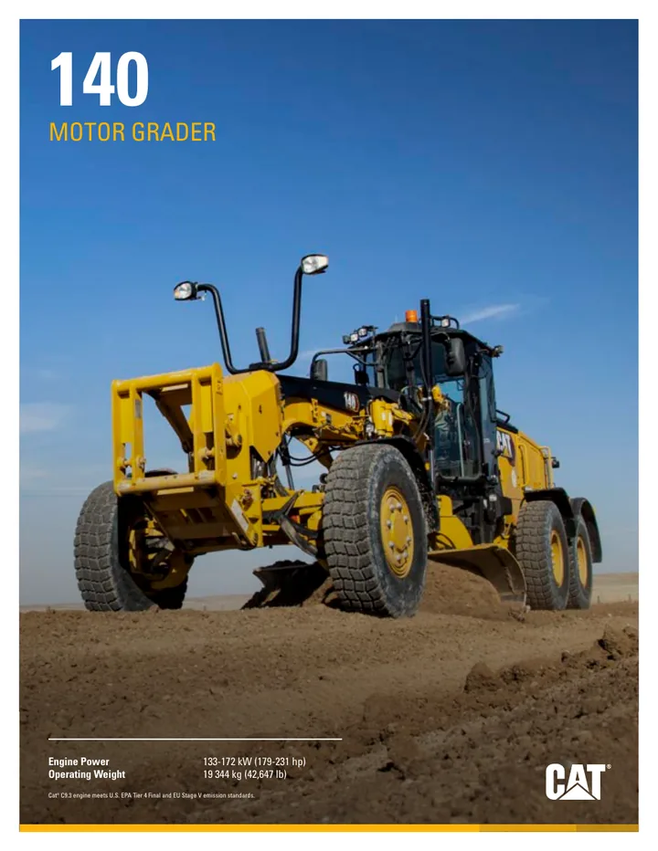 Caterpillar CAT®140 machine manual cover