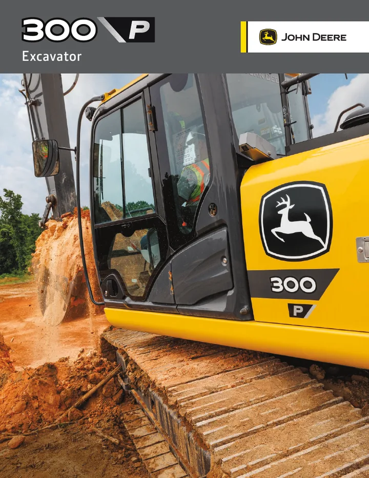 John Deere 300P machine manual cover: john-deere-300p-e042149c29-official-brochure