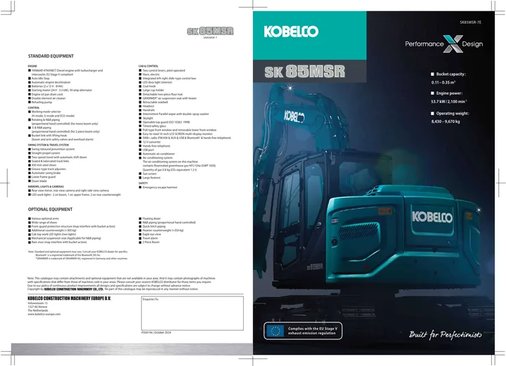 Kobelco SK85MSR · SK85MSR-7E 设备手册外胶层