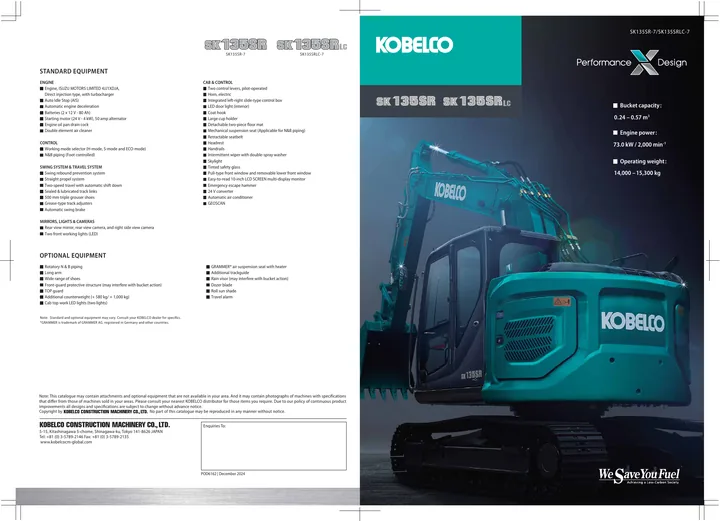 Kobelco SK135SRLC machine manual cover: Kobelco SK135SRLC Product brochure