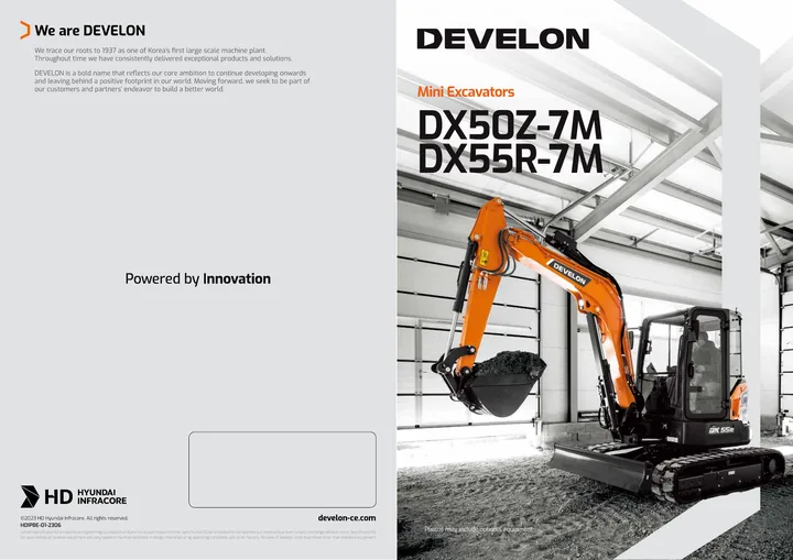 Doosan DX50Z-7M · DX55R-7M machine manual cover