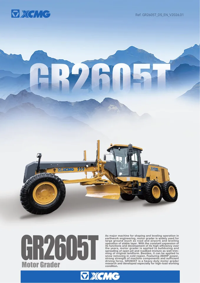 XCMG GR2605T machine manual cover: xcmg-gr2605t-84a9a796f7-official-literature