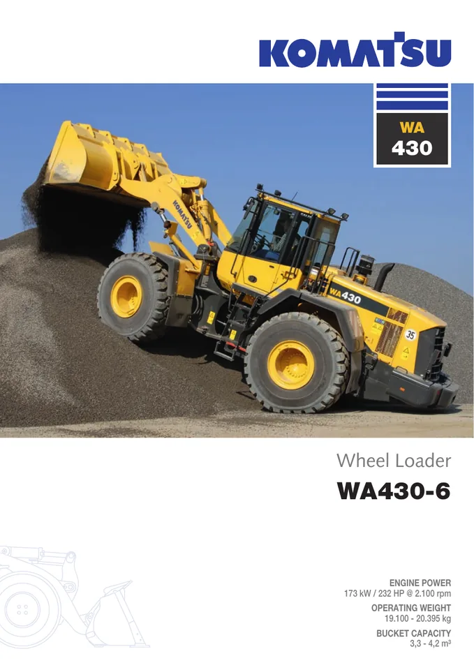 Komatsu WA430-6 machine manual cover: komatsu-wa430-6-2716e019a076-product-brochure
