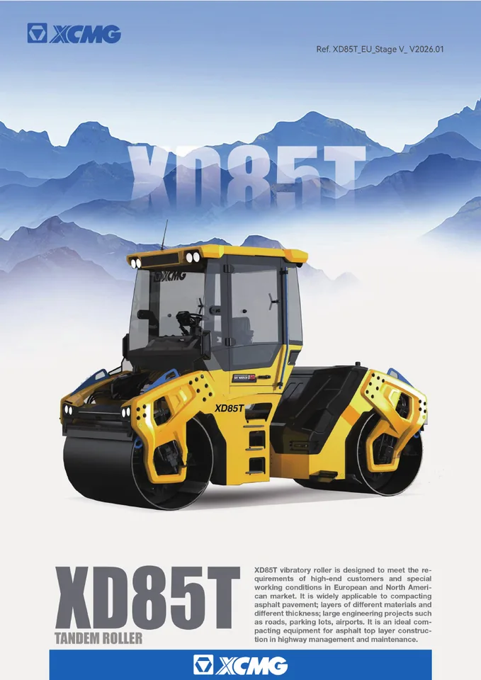 XCMG XD85T machine manual cover: xcmg-xd85t-7303386be5-official-literature