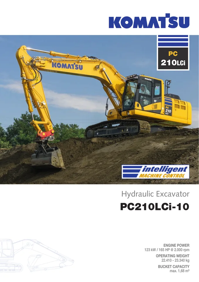 Komatsu PC210LCI-10 machine manual cover: komatsu-pc210lci-10-098895cb6dc0-product-brochure