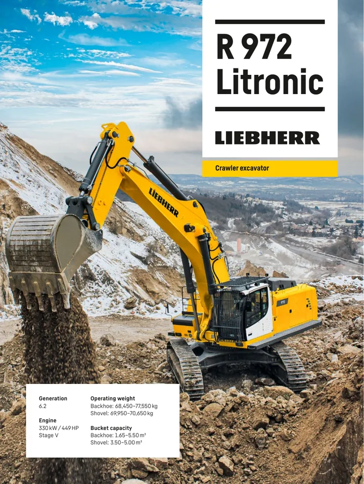 Liebherr R972 machine manual cover: Liebherr R972 Product brochure
