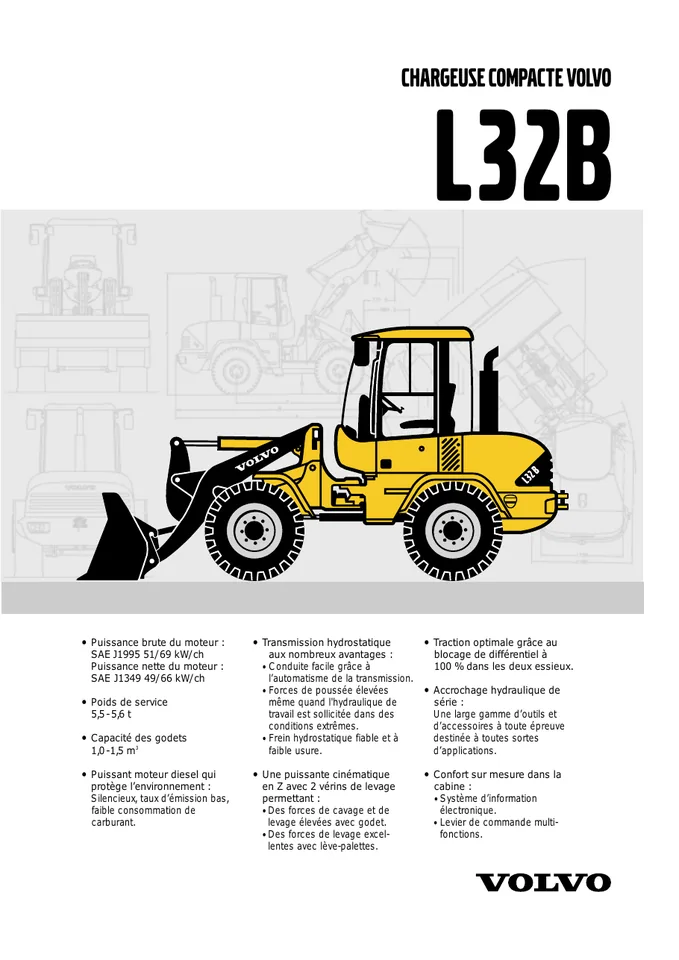 Volvo L32B machine manual cover: Volvo L32B Product brochure