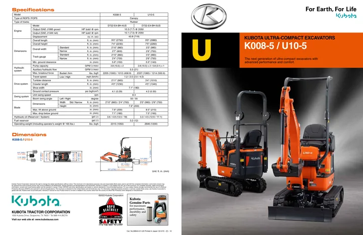 Kubota Kubota 设备手册外胶层