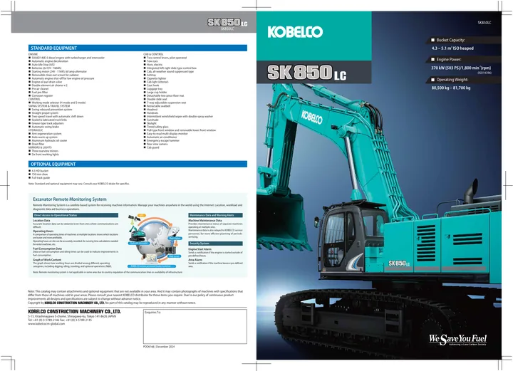 Kobelco SK850LC 设备手册外胶层