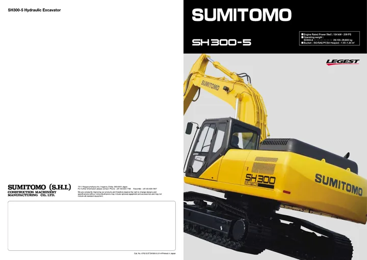 Sumitomo SH300-5 machine manual cover: Sumitomo SH300-5 Product brochure