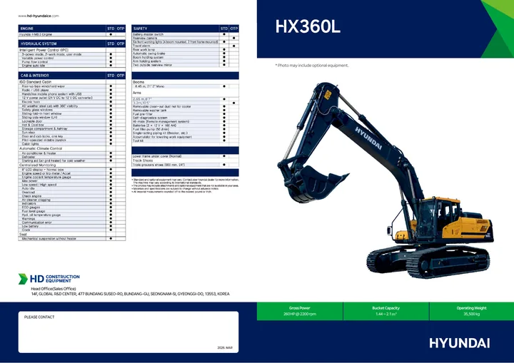 Hyundai HX360L 设备手册外胶层