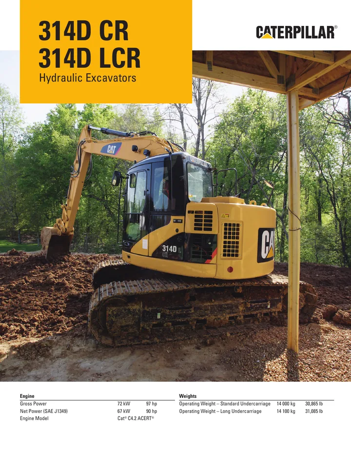 Caterpillar CAT®314D LCR machine manual cover