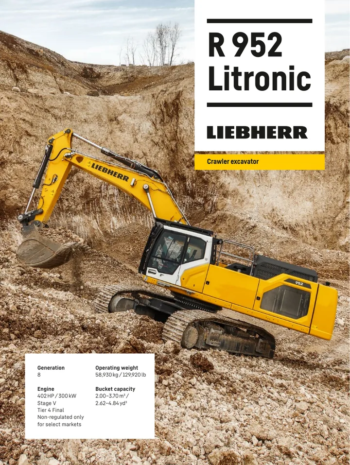 Liebherr R952 machine manual cover: Liebherr R952 Product brochure