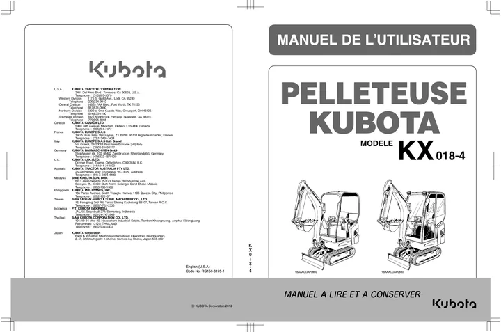Kubota KX018-4 设备手册外胶层