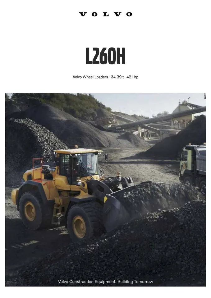 Volvo L260H machine manual cover: Volvo L260H Product brochure