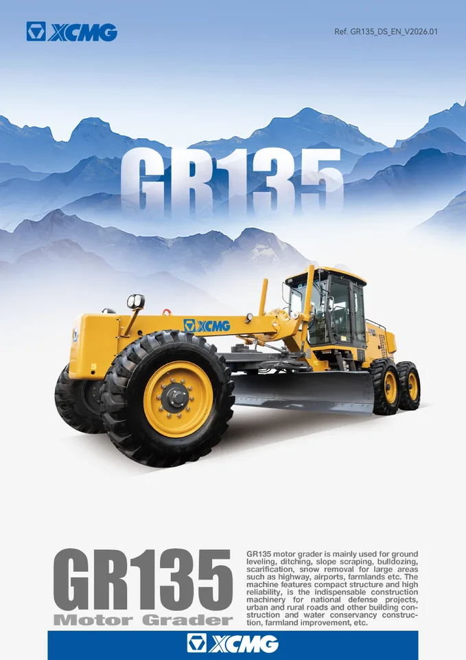 XCMG GR135 machine manual cover: xcmg-gr135-b86a990142-official-literature