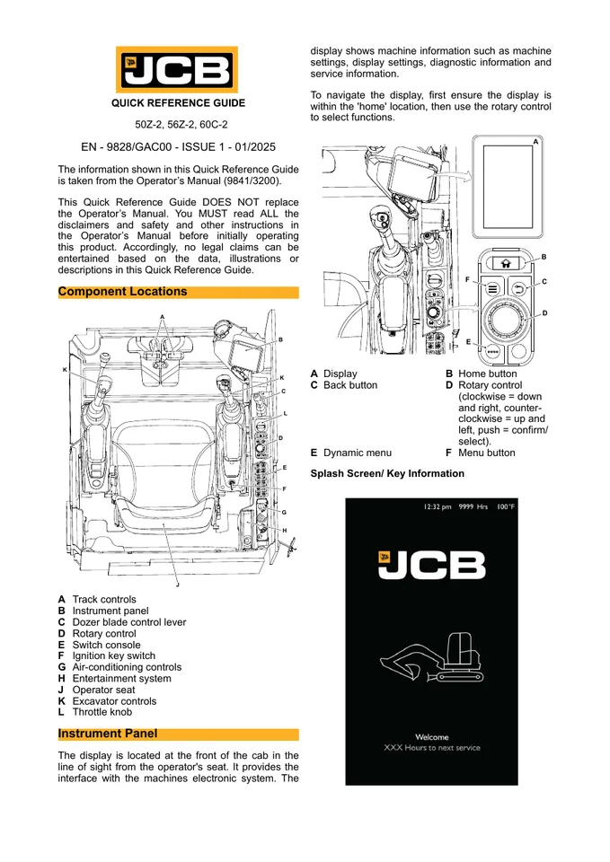 JCB 50Z-2 · 56Z-2 · 60C-2 设备手册外胶层