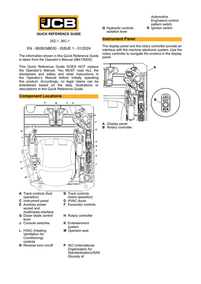JCB 25Z-1 · 26C-1 设备手册外胶层