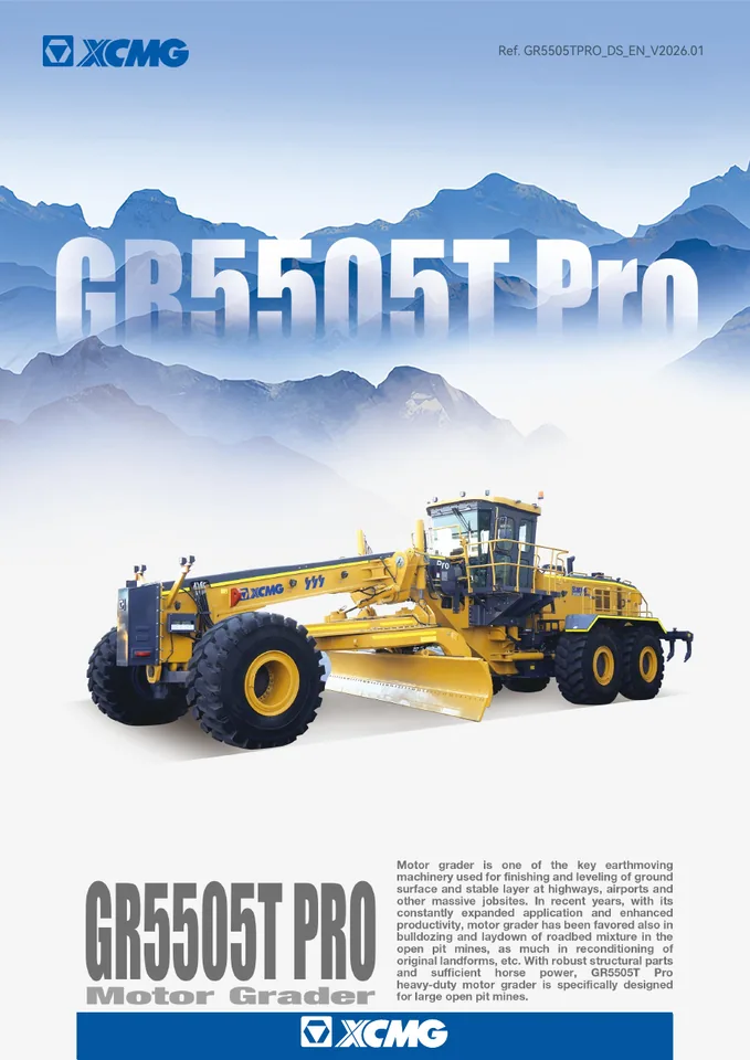 XCMG GR5505T PRO machine manual cover: xcmg-gr5505t-pro-2a1473e0ff-official-literature
