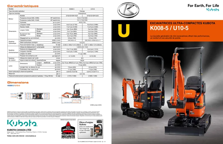 Kubota K008-5 · U10-5 设备手册外胶层