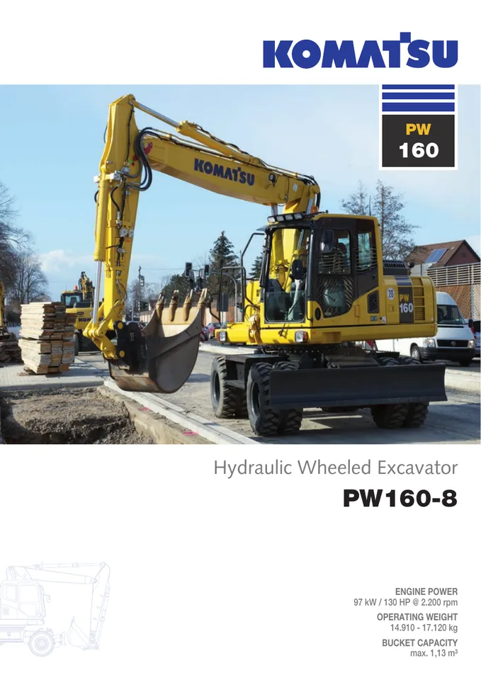 Komatsu PW160-8 machine manual cover: komatsu-pw160-8-ede4dca73c86-product-brochure