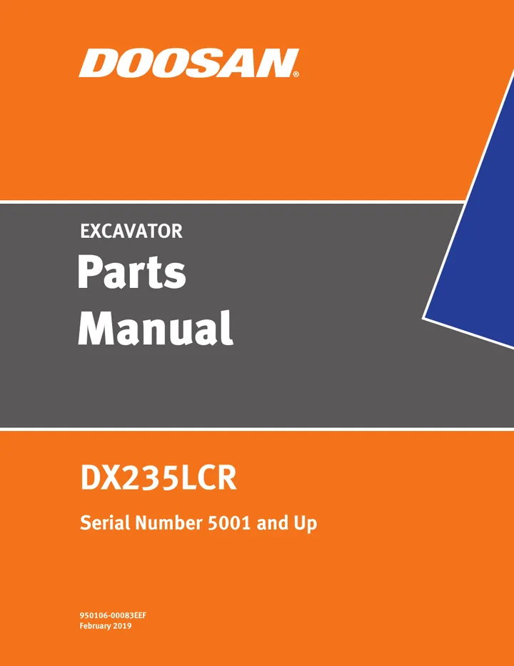 Doosan DX235LCR machine manual cover