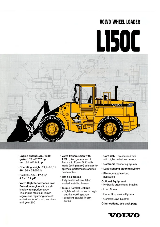 Volvo L150C machine manual cover: Volvo L150C Archived product document