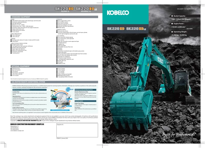 Kobelco SK220XD-10 · SK220XDLC-10 设备手册外胶层