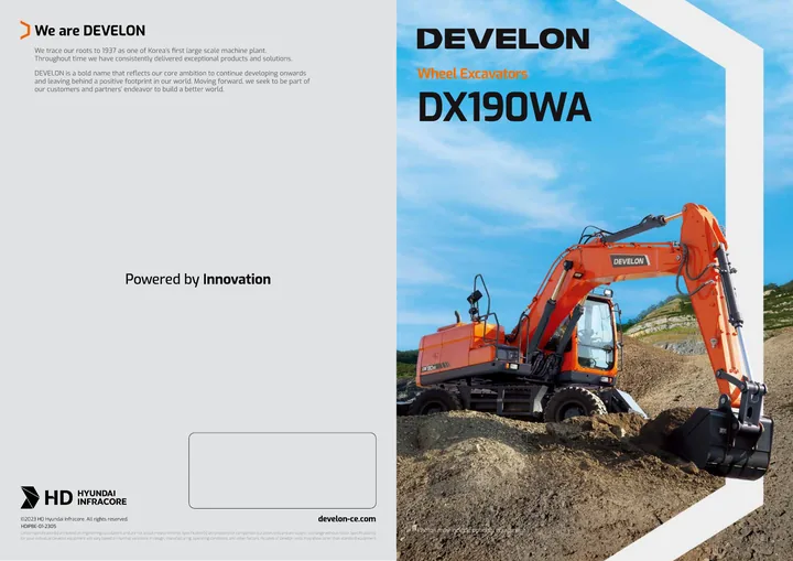 Doosan DX190WA machine manual cover