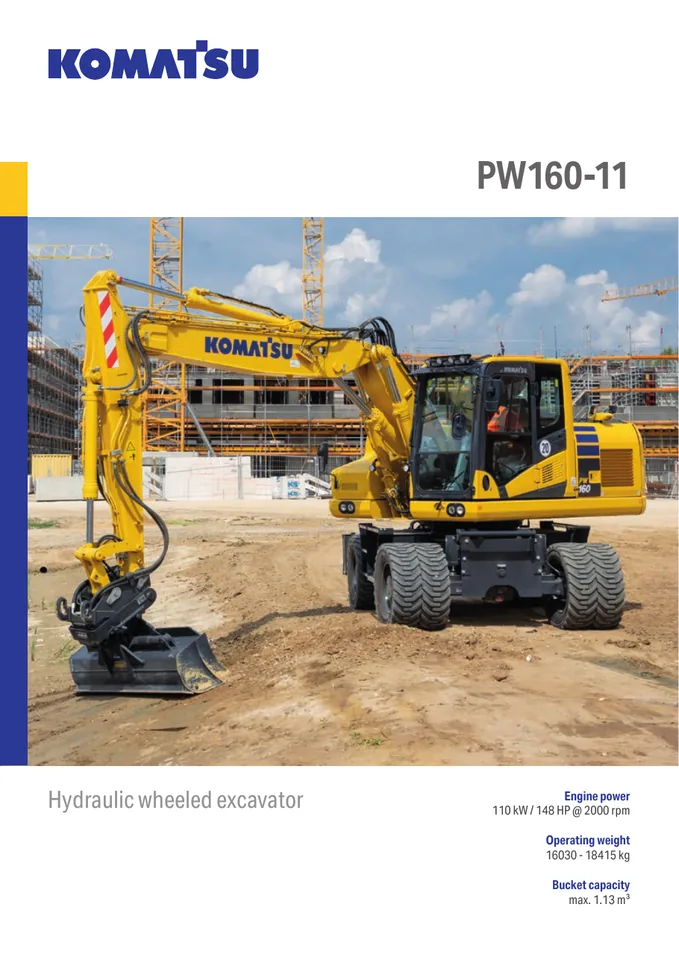 Komatsu PW160-11 machine manual cover