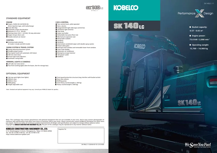 Kobelco SK140LC-11 设备手册外胶层