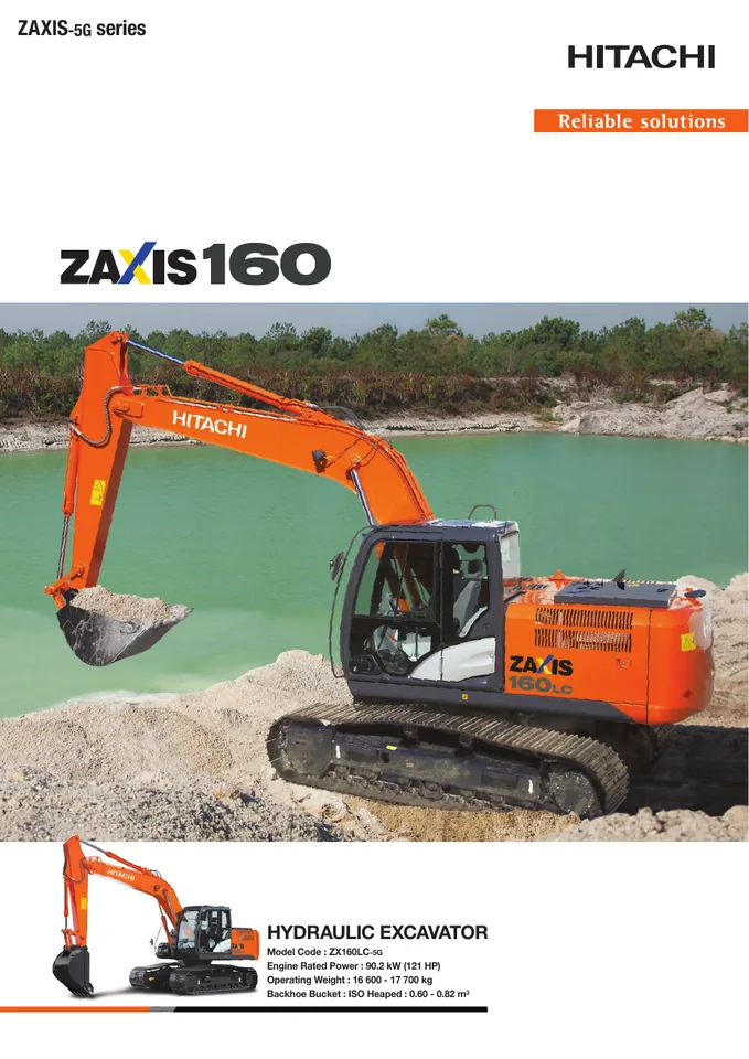 Hitachi ZX160LC-5G machine manual cover