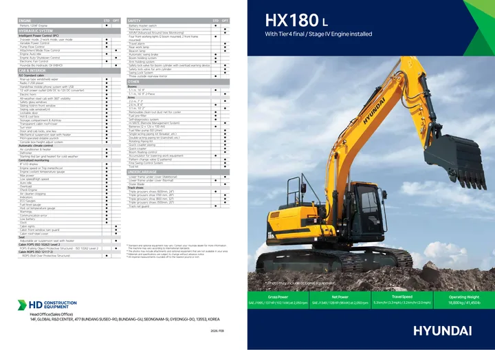 Hyundai HX180L 设备手册外胶层