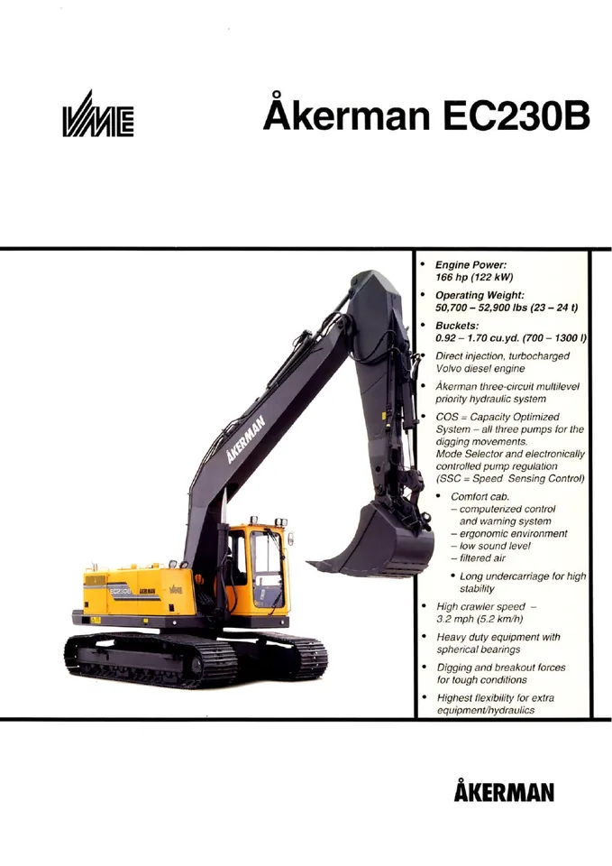 Volvo EC230B machine manual cover: Volvo EC230B Archived product document