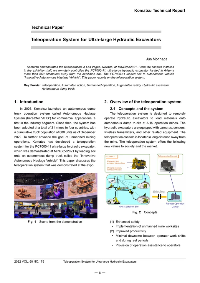 Komatsu Teleoperation System for Ultra-large Hydraulic Excavators 设备手册外胶层