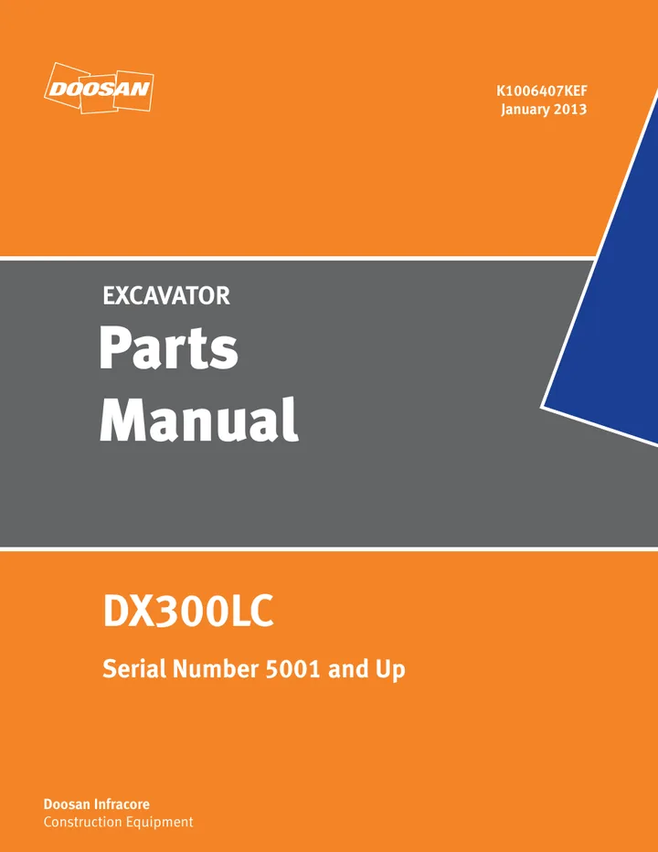 Doosan DX300LC machine manual cover