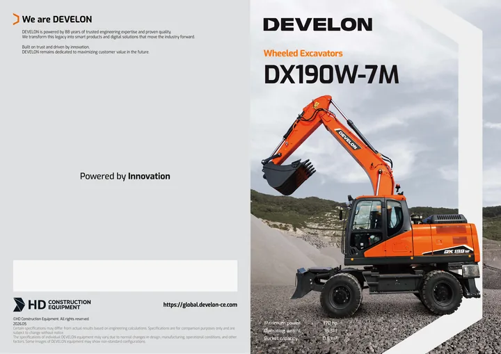 Doosan DX190W-7M machine manual cover