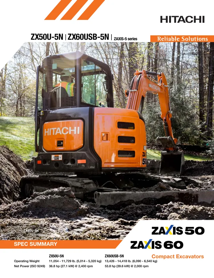 Hitachi ZX60USB-5N machine manual cover