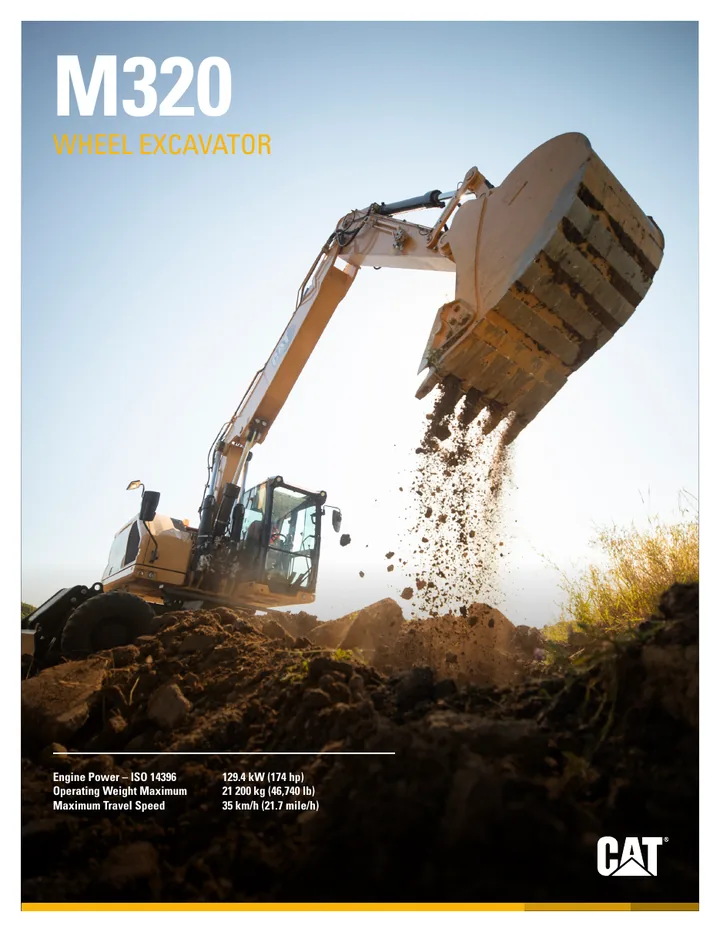 Caterpillar CAT®M320 machine manual cover: Caterpillar CAT®M320 Product brochure