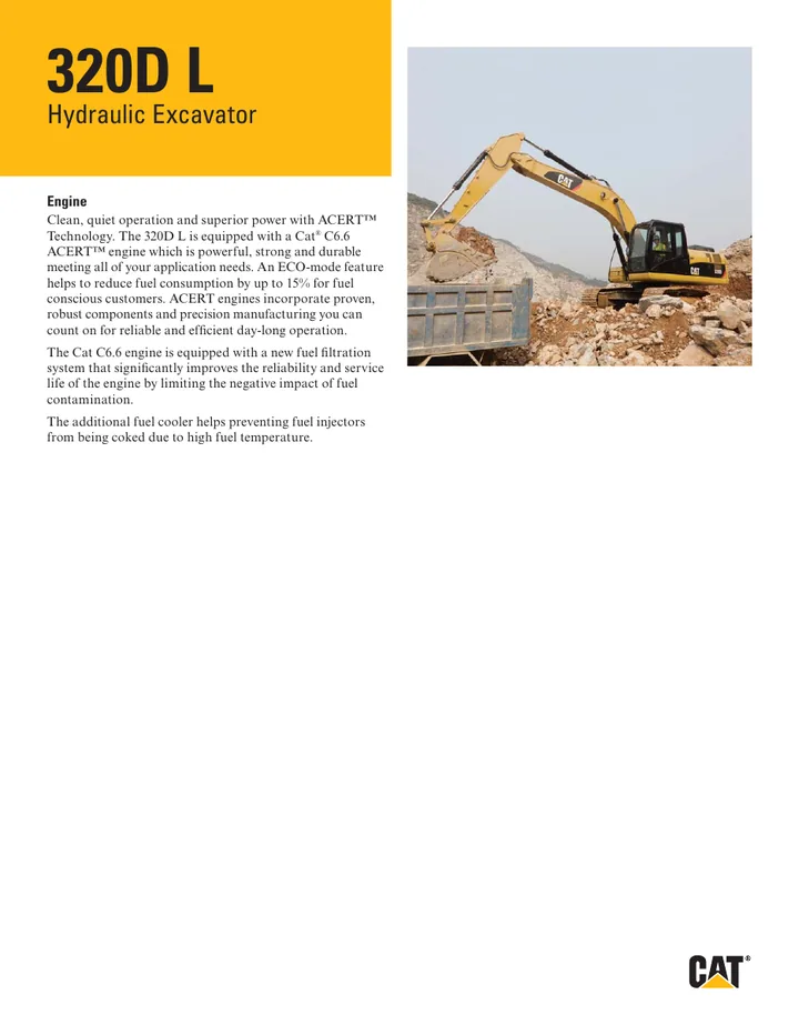 Caterpillar CAT®320D / CAT®320D L machine manual cover