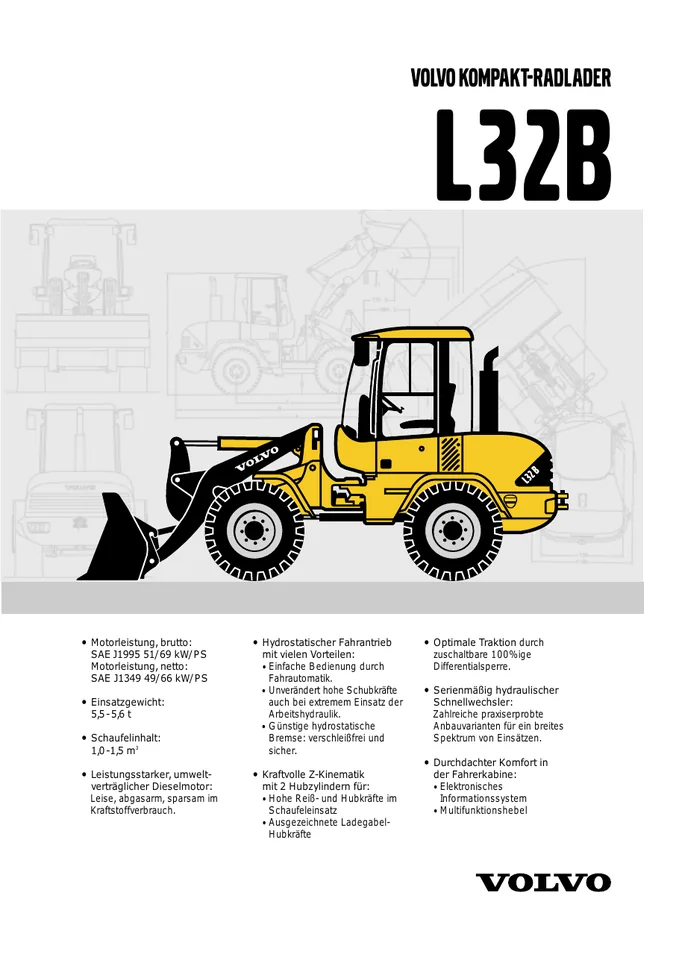 Volvo L32B machine manual cover: Volvo L32B Archived product document