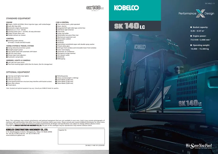 Kobelco SK140LC-11 设备手册外胶层