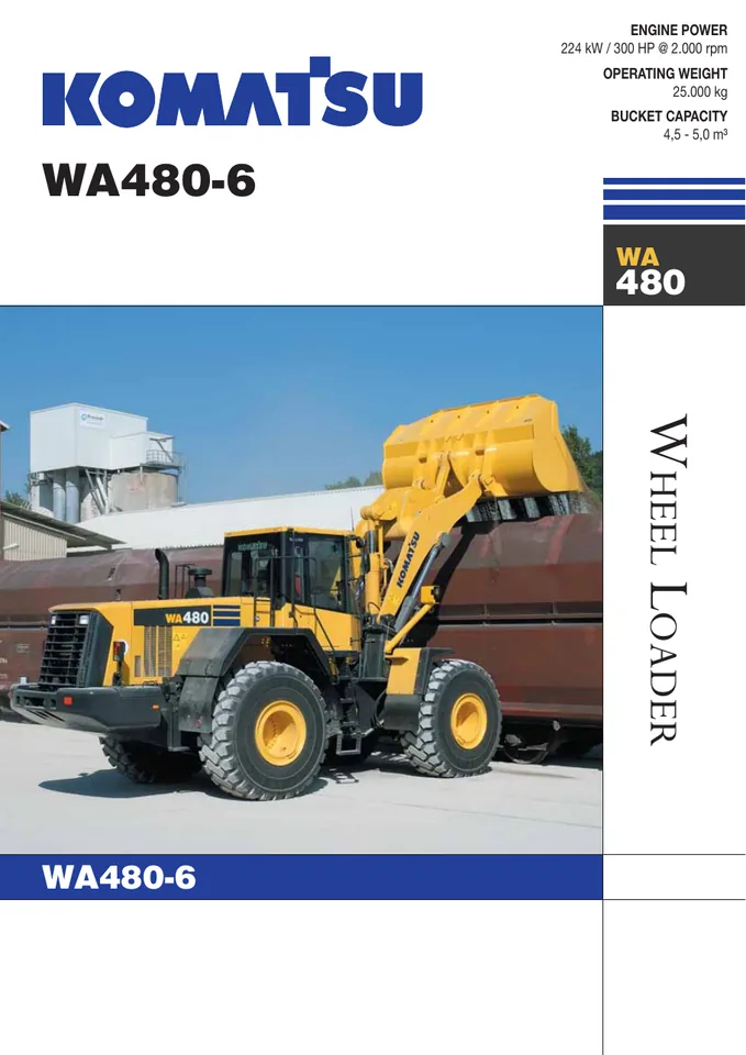 Komatsu WA480-6 machine manual cover: komatsu-wa480-6-8adac8831cc8-product-brochure