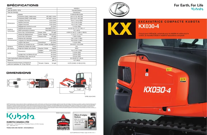 Kubota KX030 · KX030-4 设备手册外胶层